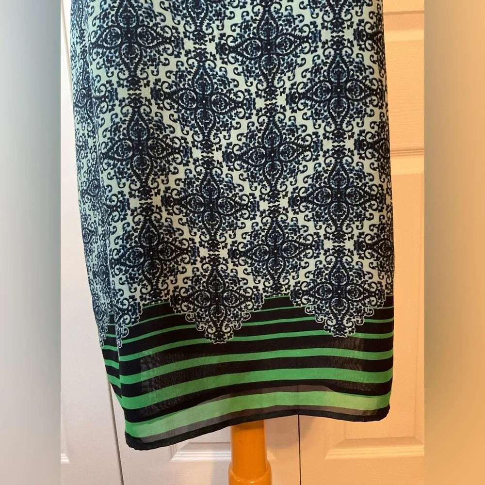 CAbi Sleeveless Blue Green Dress Size Large‎
